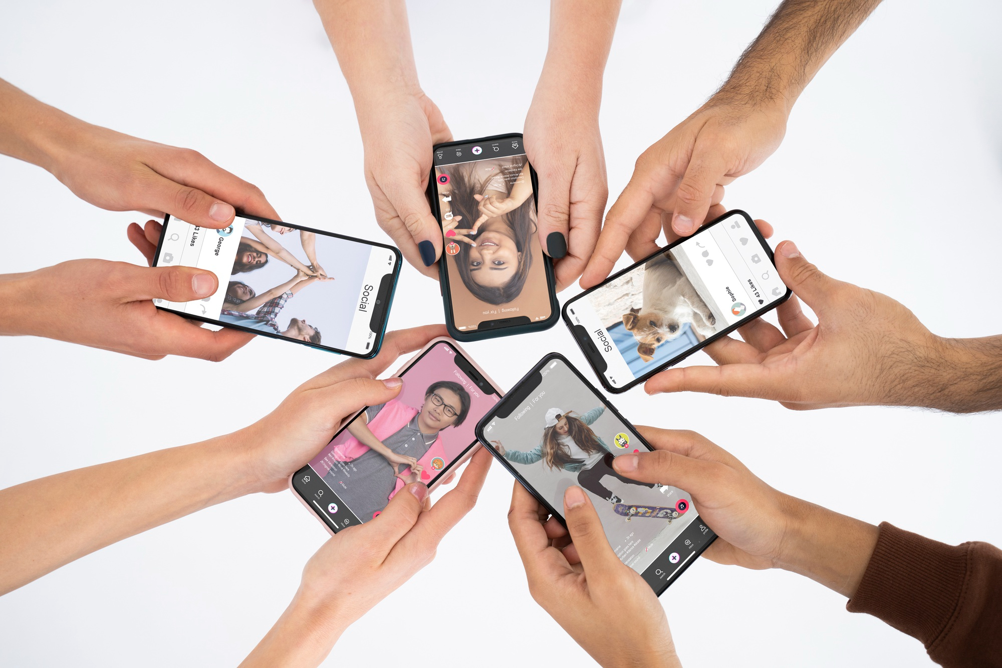 Redes Sociales en teléfonos